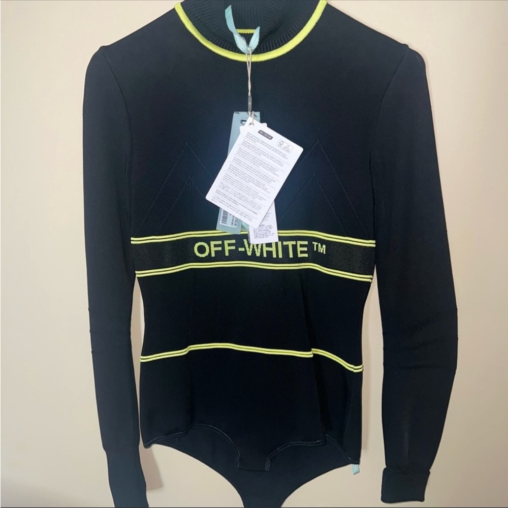 NEW Off-White VIRGIL ABLOH bodycon bodysuit knitwear off white onepiece fits s-m